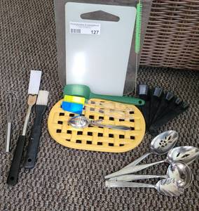lot 127 image: KITCHEN UTENSILS AS SHOWN.