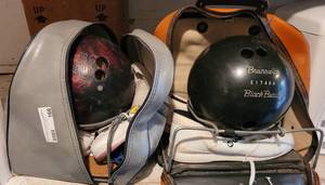 lot 166 image: BOWLING BALLS AND ACCESSORIES AS SHOWN.