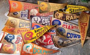 lot 170 image: LOT OF VINTAGE PENNANTS AS SHOWN. CHECK IT OUT