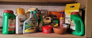 lot 179 image: LOT OF GARDENING PESTICIDES AND MORE AS SHOWN.