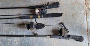 lot 207 image: FISHIN REELS AND MORE AS SHOWN.