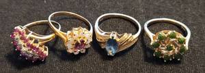 lot 252 image: (4) 14K GOLD RINGS AS SHOWN. (SOLD 4 X THE MONEY)