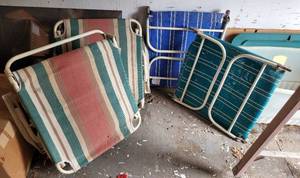 lot 203 image: VINTAGE LOUNGE CHAIRS AS SHOWN.