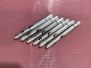 lot 12 image: Lot of 6 - New Johnsens 5.5 Blue LED UV Light Pen Light Flashlights With Push Button OnOff & Pocket Clip