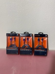 lot 31 image: Lot of 3 - New Black Web Metal Mesh 5 Foot SYNC & Charge Cable With Micro-USB Connector & Genuine Steel Mesh Cable Cover