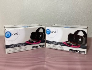 lot 37 image: Lot of 2 - New Onn Virtual Reality SmartPhone Headset Model# 0NA17VR0042 - Pink