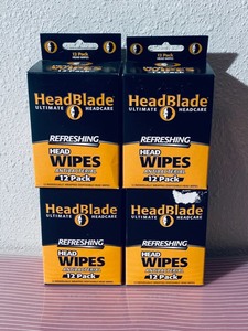 lot 55 image: Lot of 4 Boxes - New Head Blade Ultimate HeadCare Refreshing, Head Wipes Antibacterial, 48 Total
