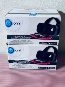 lot 57 image: Lot of 2 - New Onn Virtual Reality SmartPhone Headset Model# 0NA17VR0042 - Pink