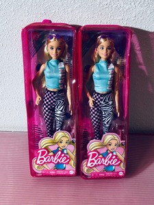 lot 61 image: Lot of 2 - New Mattel Barbie Fashionistas Doll #158 Blonde Pigtails Wearing Teal Sport Top With Leggings & Pink Sneakers