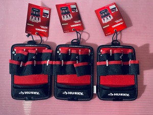 lot 74 image: Lot of 3 - New Husky 5 Driver Wall Pouch Model# 1001831174 - Black & Red