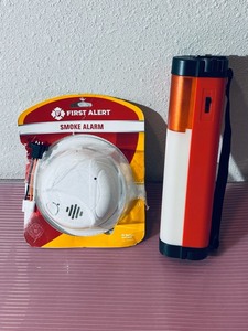 lot 78 image: Lot of 2 - (1) Premium Multi- Function Lantern Model# 010-LL002 & (1) New Open Box First Alert Smoke Alarm 9V Battery Included