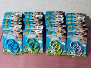 lot 86 image: Lot of 24 - New Tekno Mosquito Band Plus Citronella, 3 Adjustable Bands Per Pack Deet Free - Pink, Yellow, Green & Blue