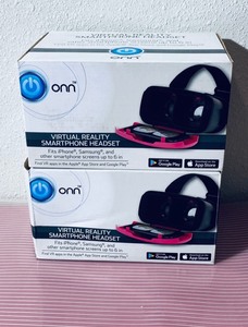 lot 89 image: Lot of 2 - New Onn Virtual Reality SmartPhone Headset Model# 0NA17VR0042 - Pink