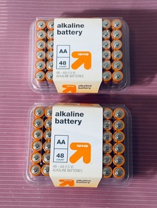 lot 96 image: Lot of 2 - New Up & Up Alkaline Batteries, AA - 96 Total