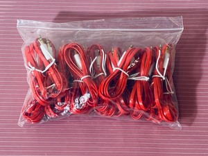 lot 115 image: Lot of 20 - New Auxiliary Cables - Red - As Shown