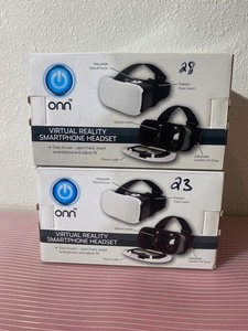 lot 121 image: Lot of 2 - New Onn Virtual Reality SmartPhone Headset Model# 0NA17VR001 - White