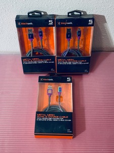lot 133 image: Lot of 3 - New Black Web Metal Mesh 5 Foot SYNC & Charge Cable With Micro-USB Connector & Genuine Steel Mesh Cable Cover
