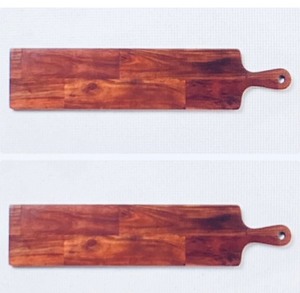lot 140 image: Lot of 2 - New Threshold 28 x 6 Wooden Cheese Board - Brown