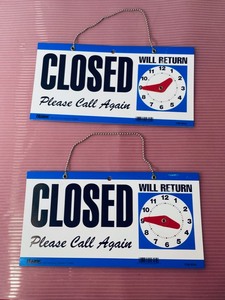 lot 142 image: Lot of 2 - New Headline CLOSED - Please Call Again Sign - As Shown