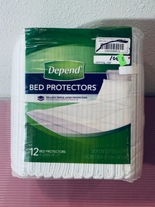 lot 149 image: New Depend Bed Protectors Tri-Lock Triple Layer Protection - 12 Count