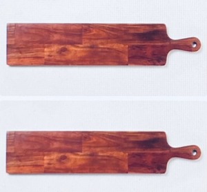 lot 150 image: Lot of 2 - New Threshold 28 x 6 Wooden Cheese Board - Brown