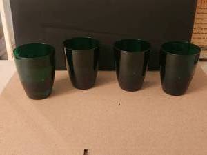 lot 48 image: Set of 4 vintage Emerald Green Lenox glasses - Made in Italy