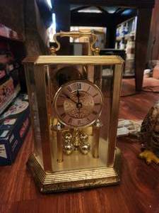 lot 83 image: Vintage glass dome mantel clock - made in Germany