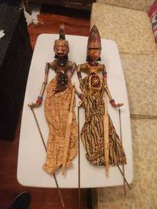 lot 11 image: Vintage Wayang Golek puppets from the Island of Java in Indonesia