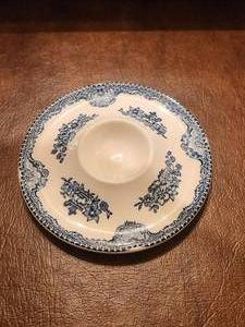lot 94 image: Selection of 6 vintage Blue egg plates - Made in England