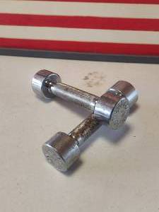 lot 134 image: Pair of Bollinger 3lb dumbbell weights