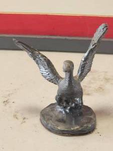 lot 139 image: Hand crafted Pewter duck taking flight