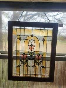 lot 159 image: Hanging stained glass artwork