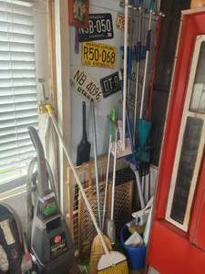 lot 175 image: Selection of brooms and more