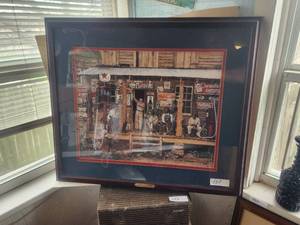lot 157 image: Framed and Matted Americana print by Marshall and one that is not framed - 25 x 29