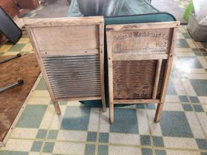 lot 123 image: Pair of antique wash boards
