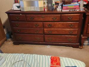 lot 215 image: American Drew Grove traditional style double dresser