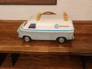 lot 222 image: Vintage pressed steel Bell Telephone van bank