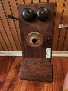 lot 235 image: Antique wall phone - incomplete