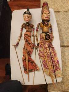 lot 249 image: Vintage Wayang Golek puppets from the Island of Java in Indonesia