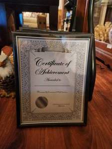 lot 86 image: Selection of 5 unused Certificate of Achievement frames