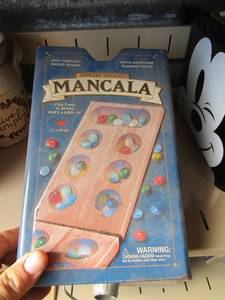 lot 98 image: solid wood mancala game used
