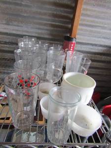 lot 135 image: large lot of milkshake glasses and beverage glasses