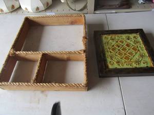 lot 23 image: Handmade 3 space wooden wall shelf to hold small dcor 2017, metal dcor wall art 12 12 12 12