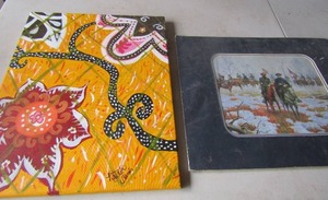 lot 176 image: 16x20 confederate canvas, 20x16 hand painted canvas