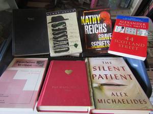 lot 183 image: book lot includes feminane rights, james joice, graves secrets, silent patient and many more