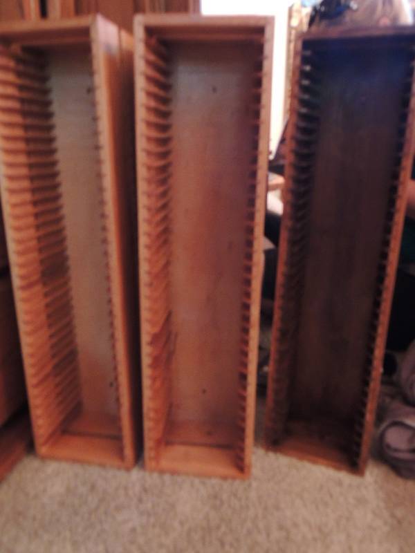 lot 145 image: 3 wooden CD holders ( Each holds 34...