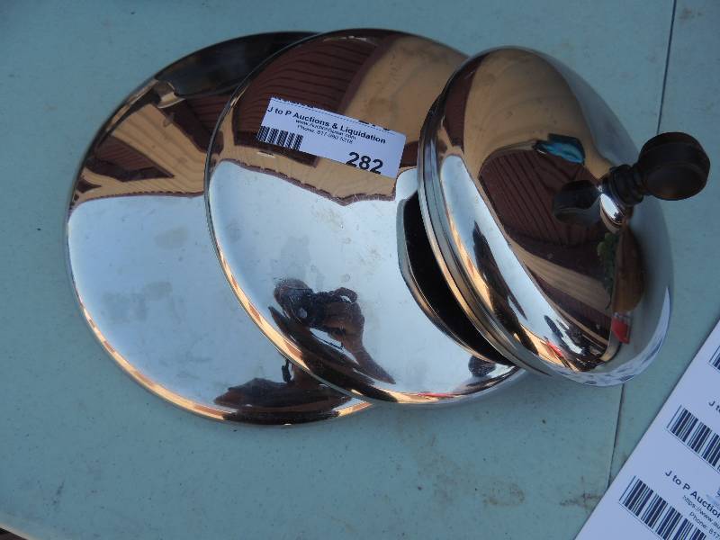 lot 282 image: 3 silver LIDS ...