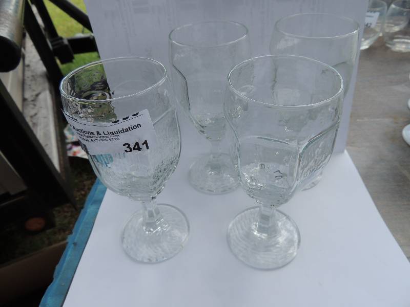 lot 341 image: 4 crystal wine glasses...