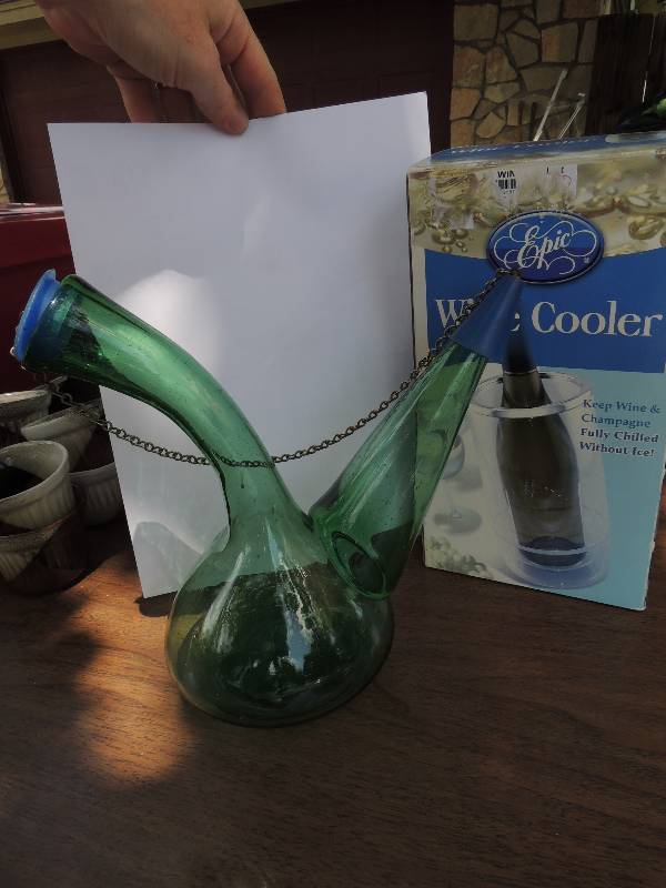 lot 370 image: Wine Cooler and Unique Emerald Glas...