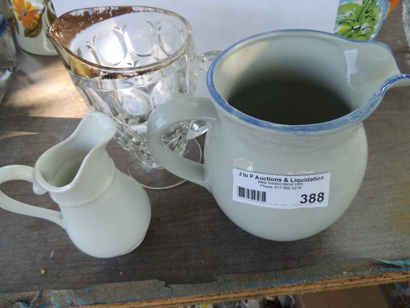 lot 388 image: 3 Small Cream and Juice Pitcher...